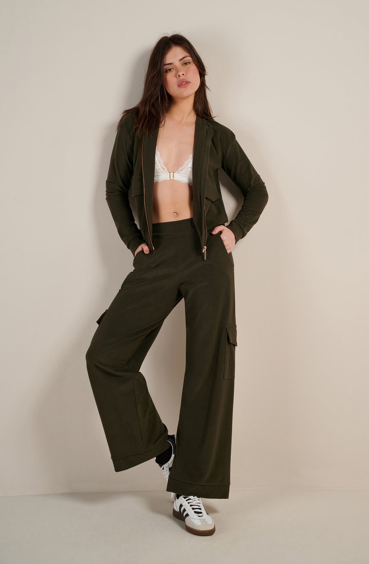 vaea bomber kaki en velours cotele