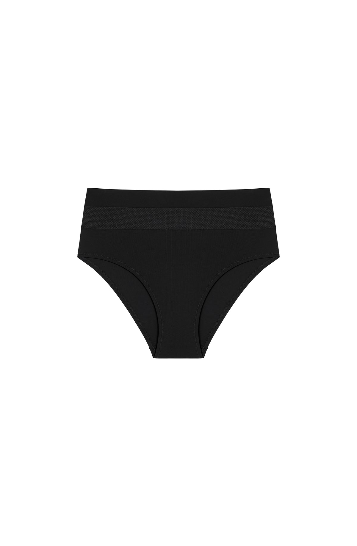 celyna bas de maillot de bain taille haute noir a resille