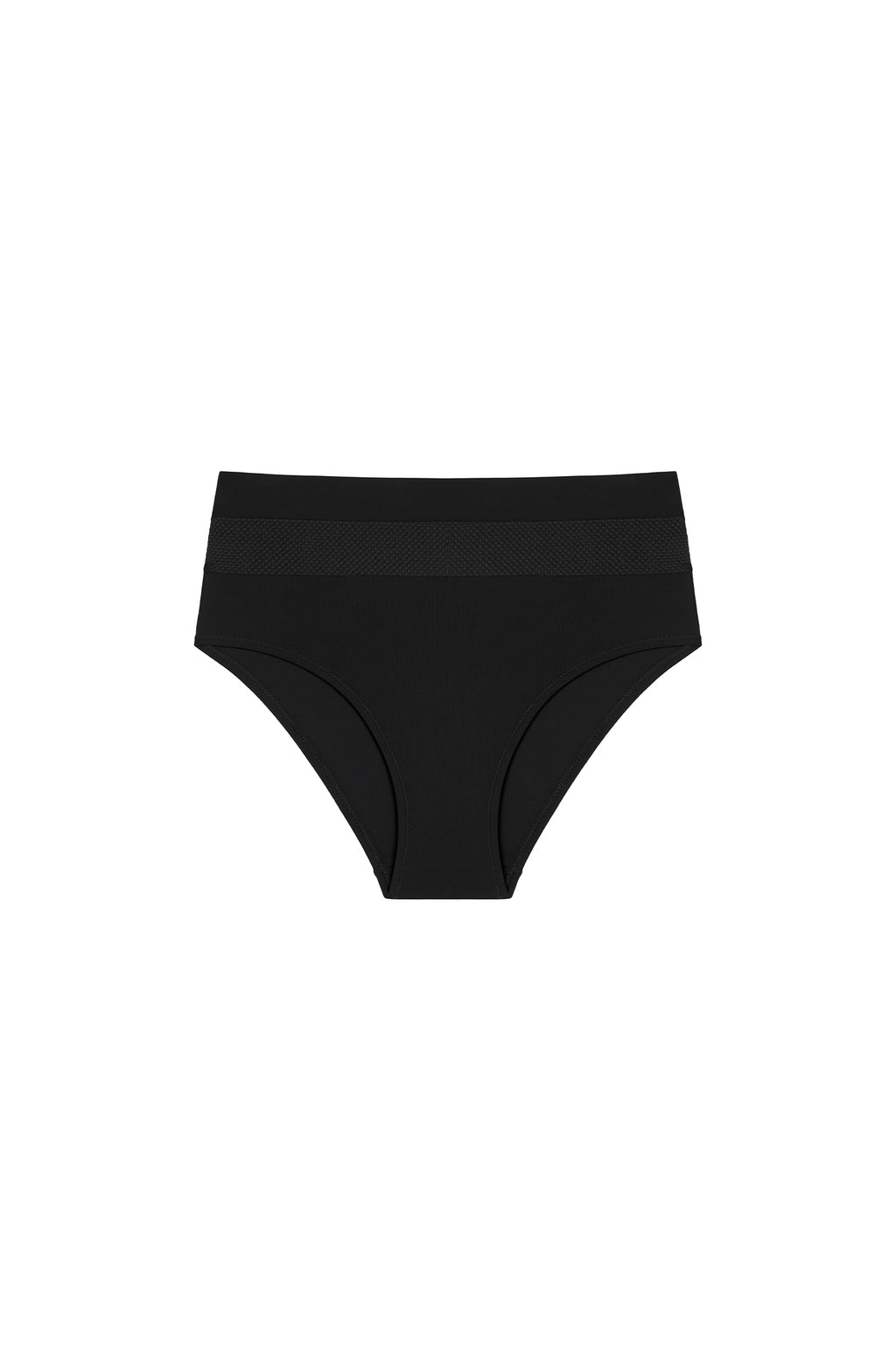 celyna bas de maillot de bain taille haute noir a resille