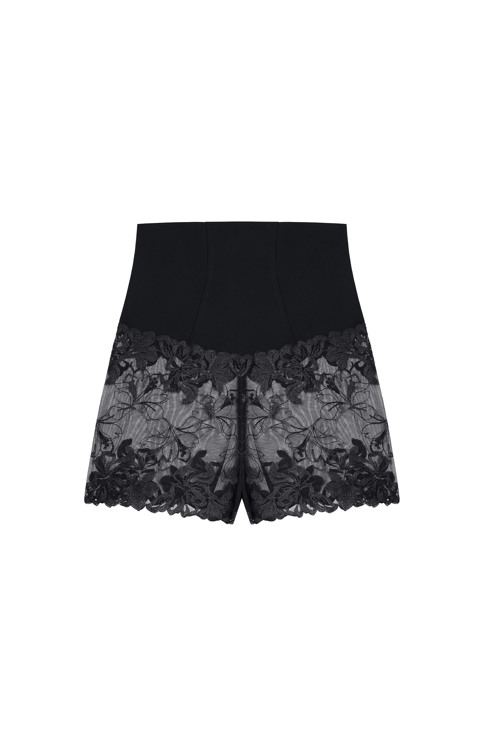 sima Shorty taille haute noir en dentelle