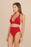 donia Red bikini top with removable push-up pads