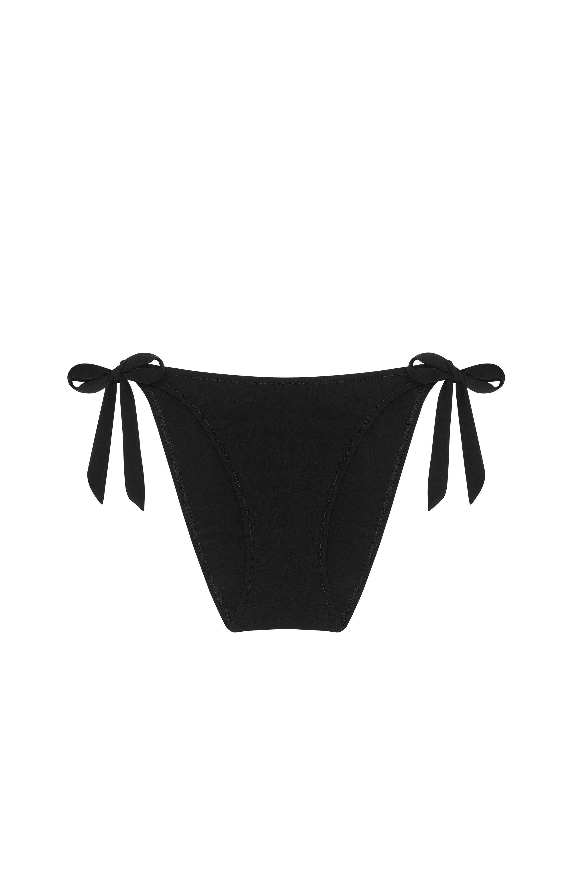 Onyx-Black bikini bottoms with ties