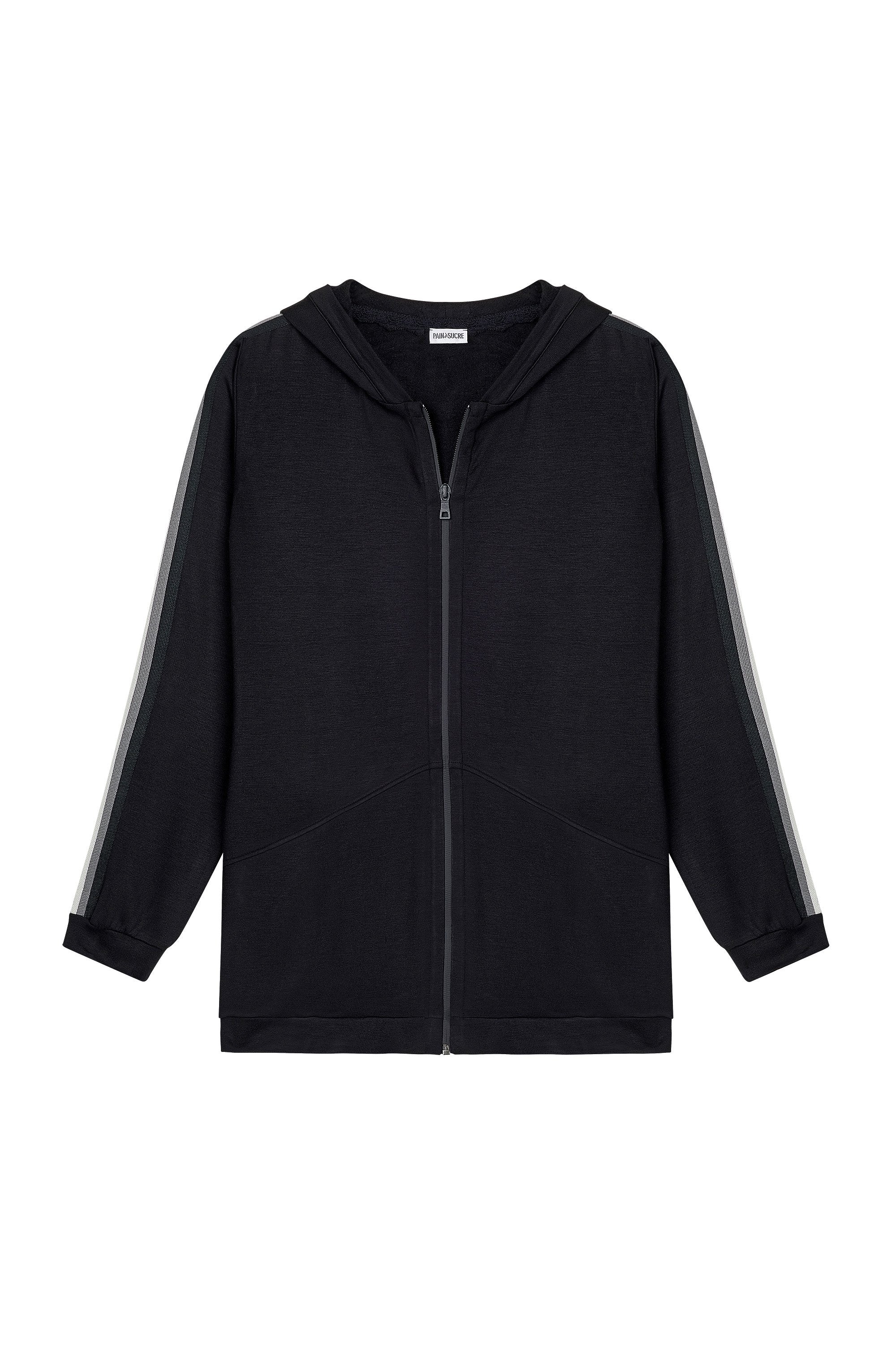 paolina veste longue zippee noire