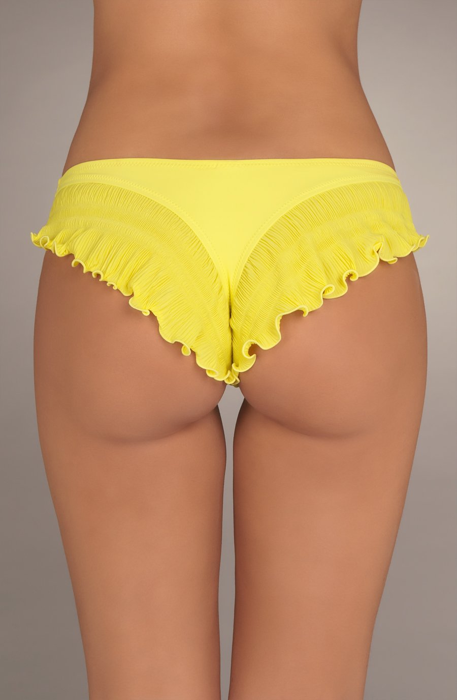 alala bas de maillot de bain string jaune a volants