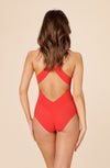 capri Red racerback swimsuit