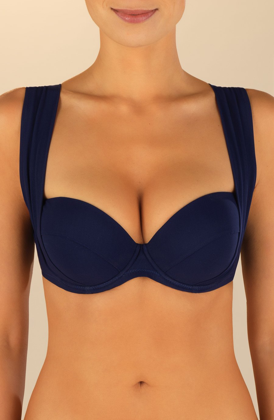 lisia haut de maillot de bain marine a armatures