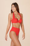 tobago Red high-waisted bikini bottoms