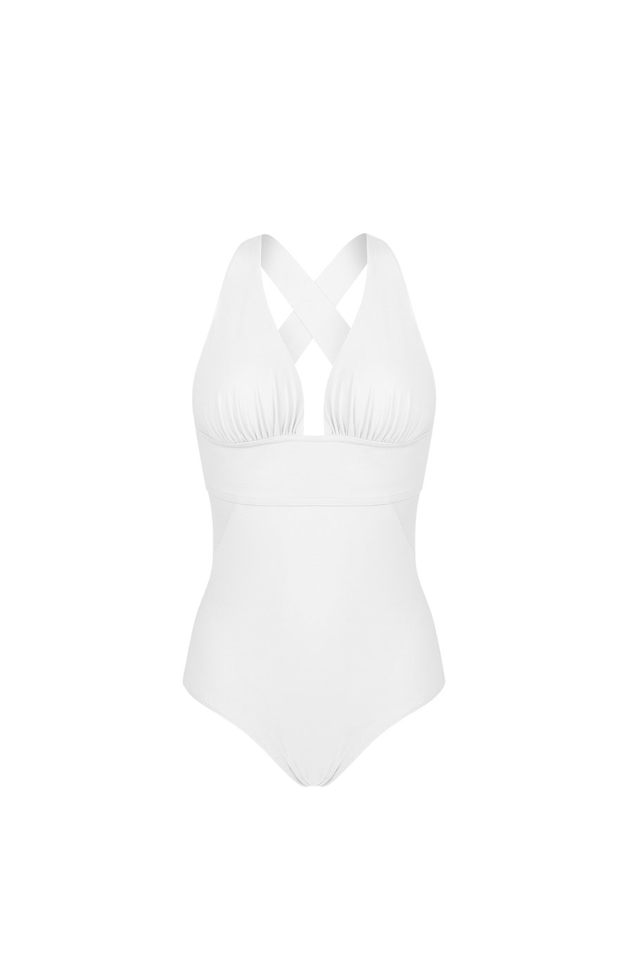 capri White back-crossed swimsuit