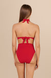 tobago - Red high-waisted bikini bottoms