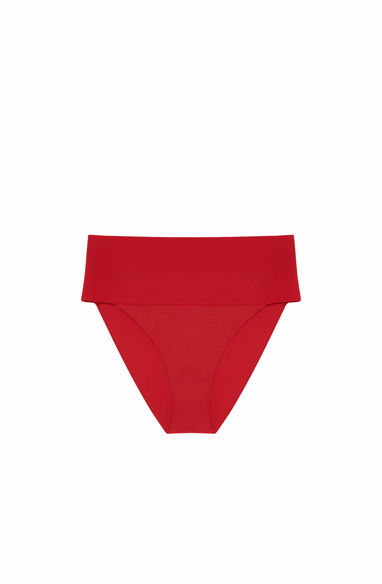 angie bas de maillot de bain taille haute rouge garance