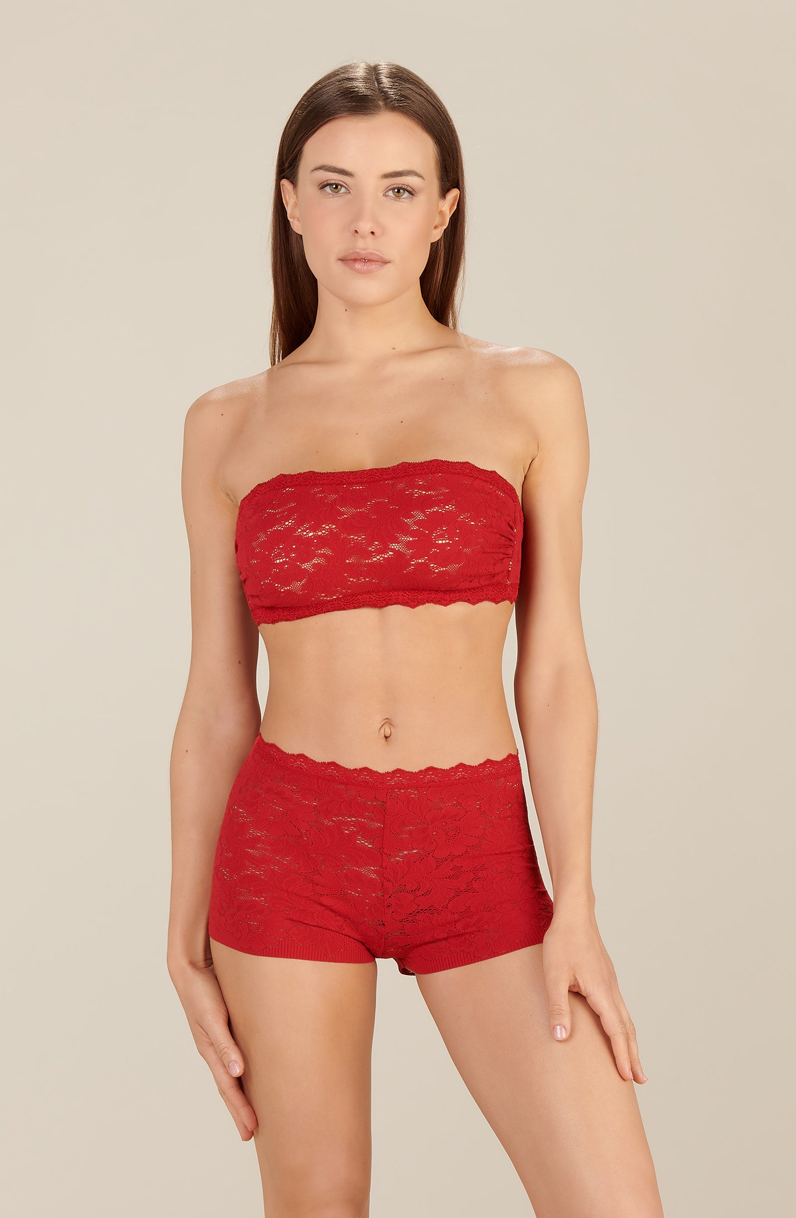 madder red lace high waisted boyshorts