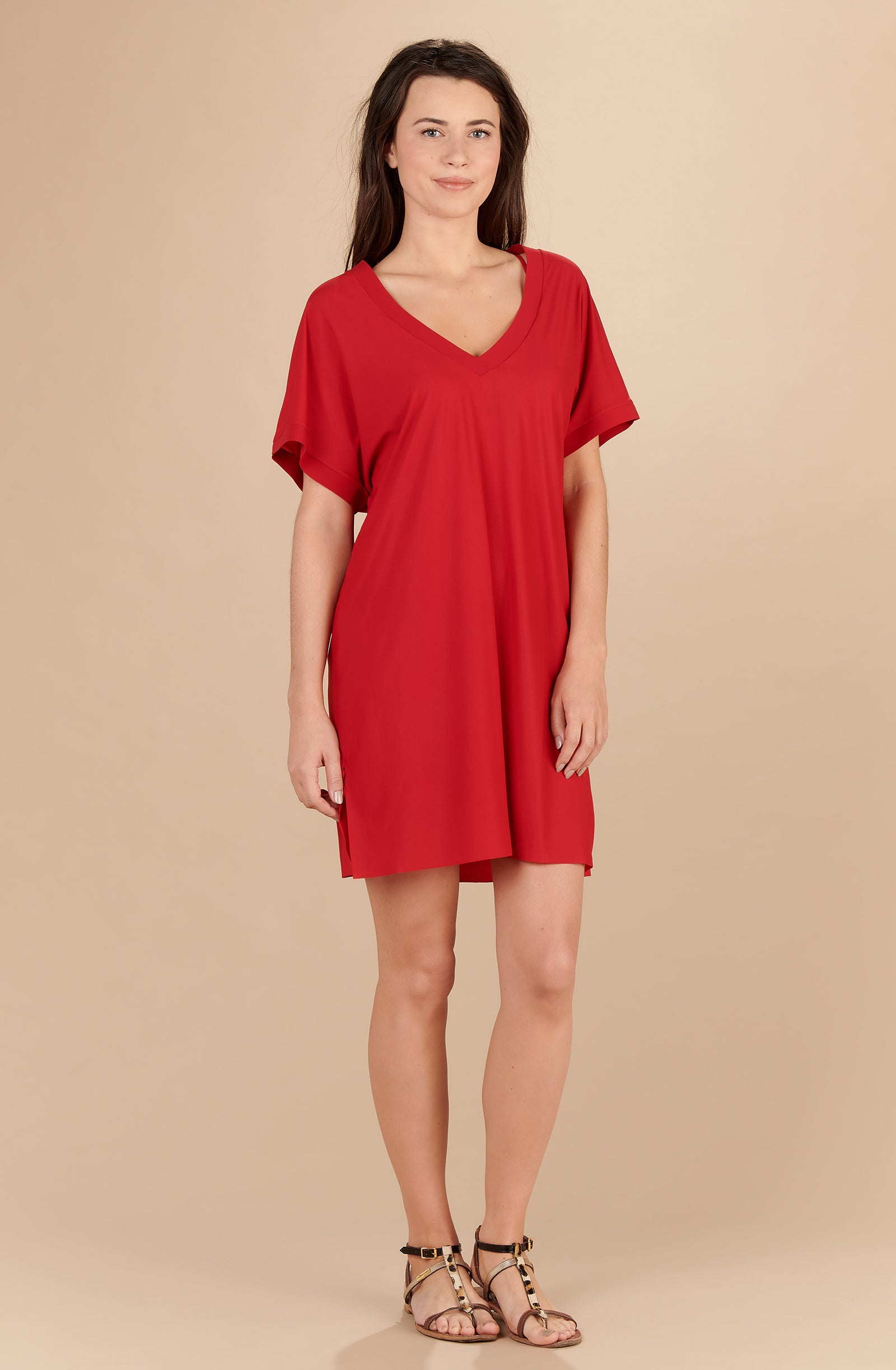 pretty tunique ample rouge garance