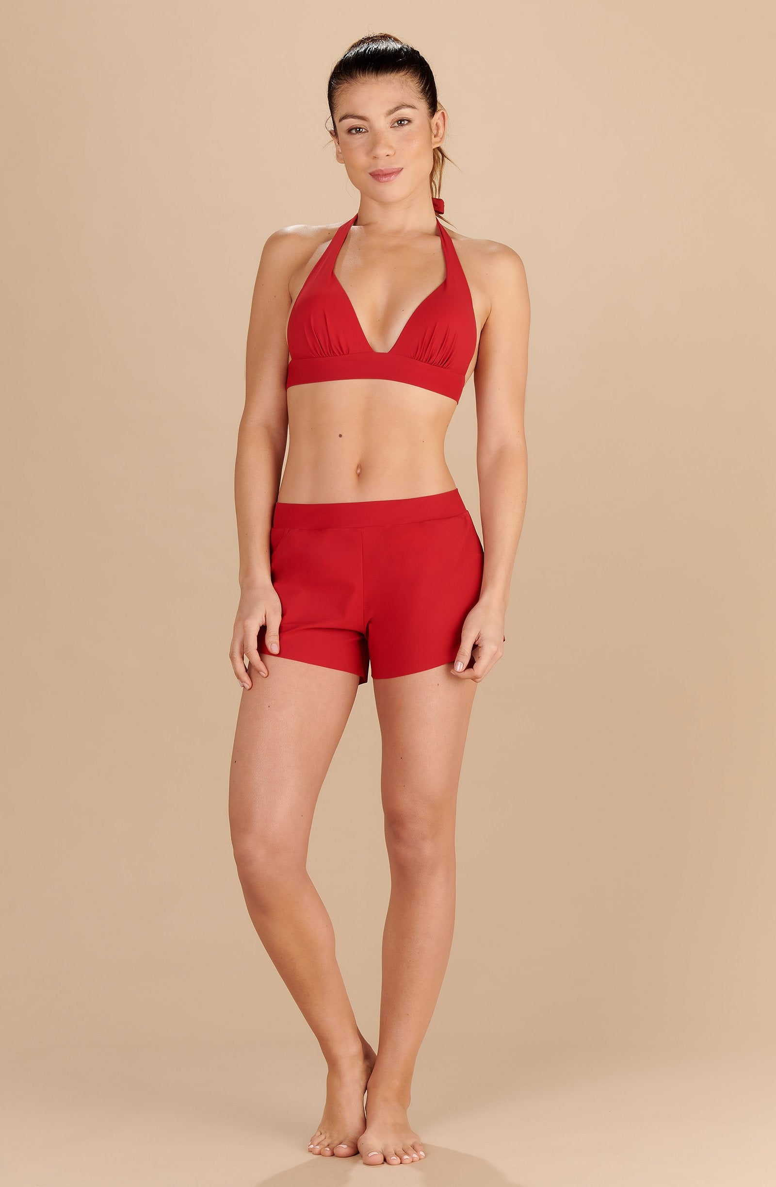 rayli petit short rouge garance