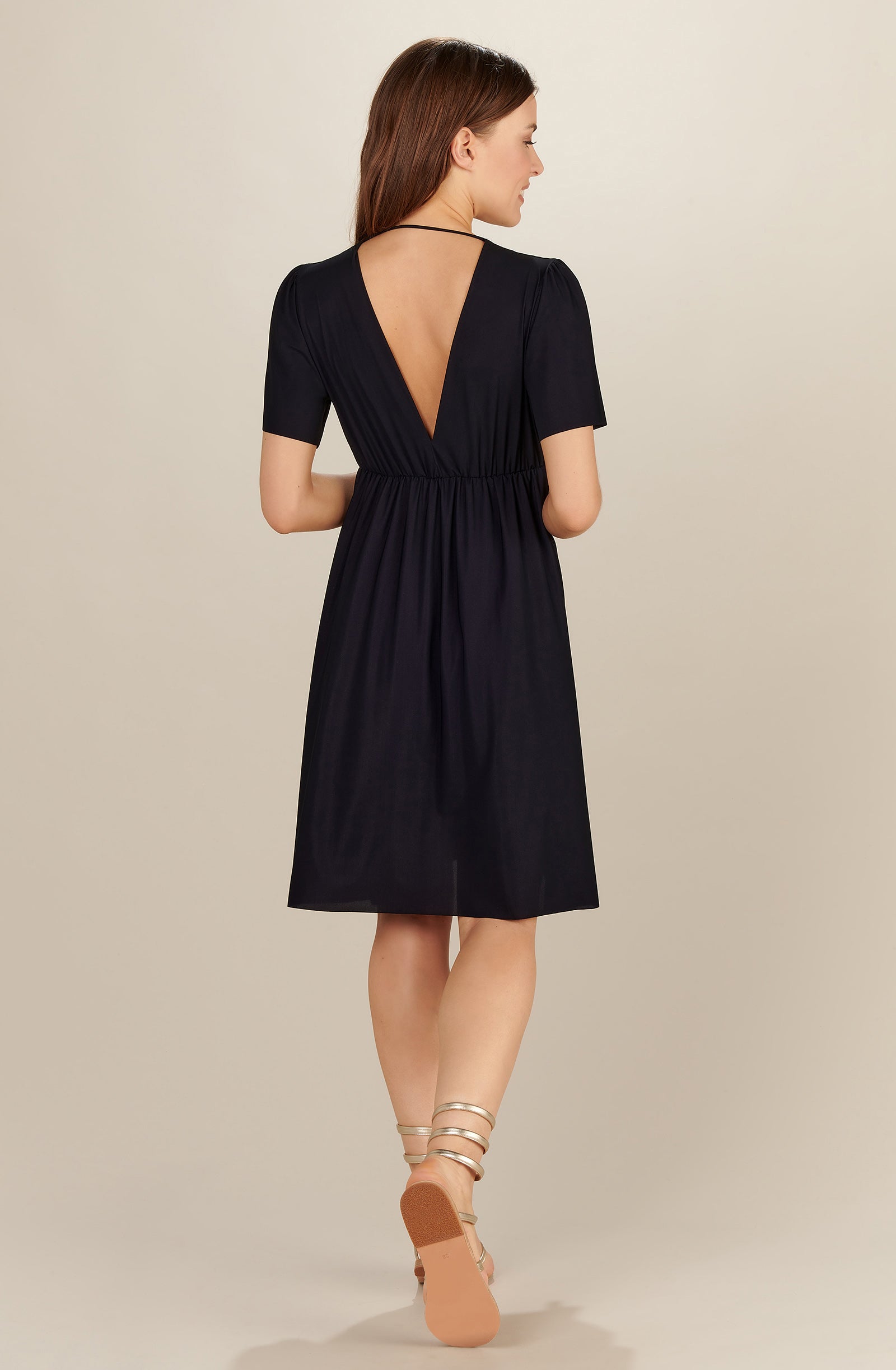 sidonie black flared dress