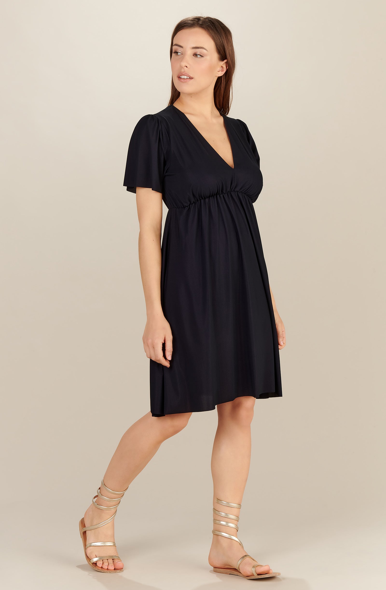 sidonie black flared dress