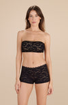ALY - Black lace and Lurex bandeau bra
