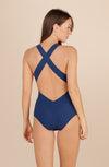 capri - Midnight blue swimsuit crossed at the back