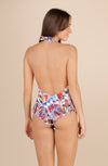 caylane - LIDO print ruffled scooped-out swimsuit