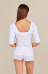 djoy Lace white ¾-sleeved top