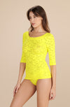 DJOY - Lace yellow ¾-sleeved top