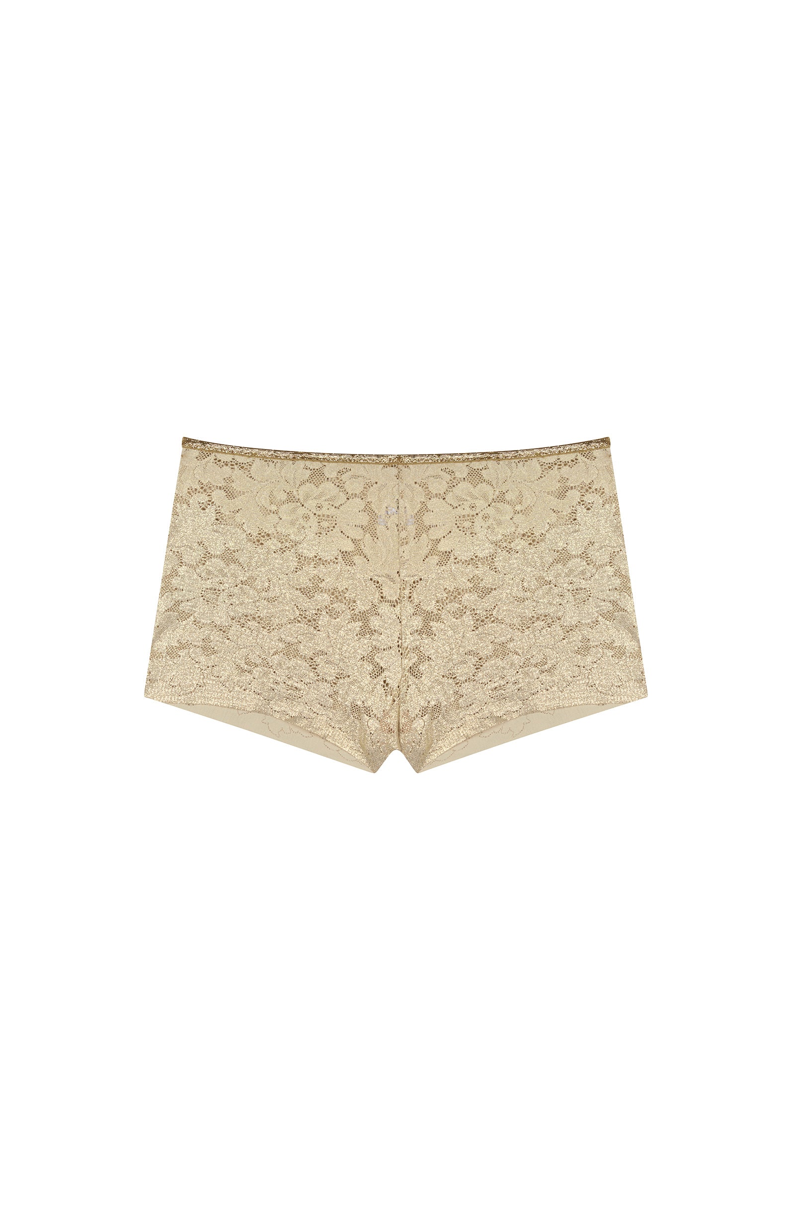 DYLAN - Golden sand lacquered lace boyshorts