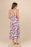 Long LIDO print dress with double straps at the back