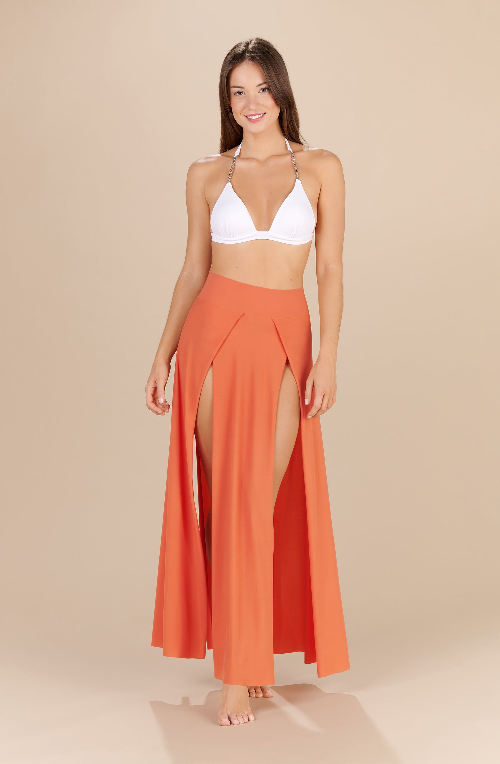 jax long paprika slit skirt