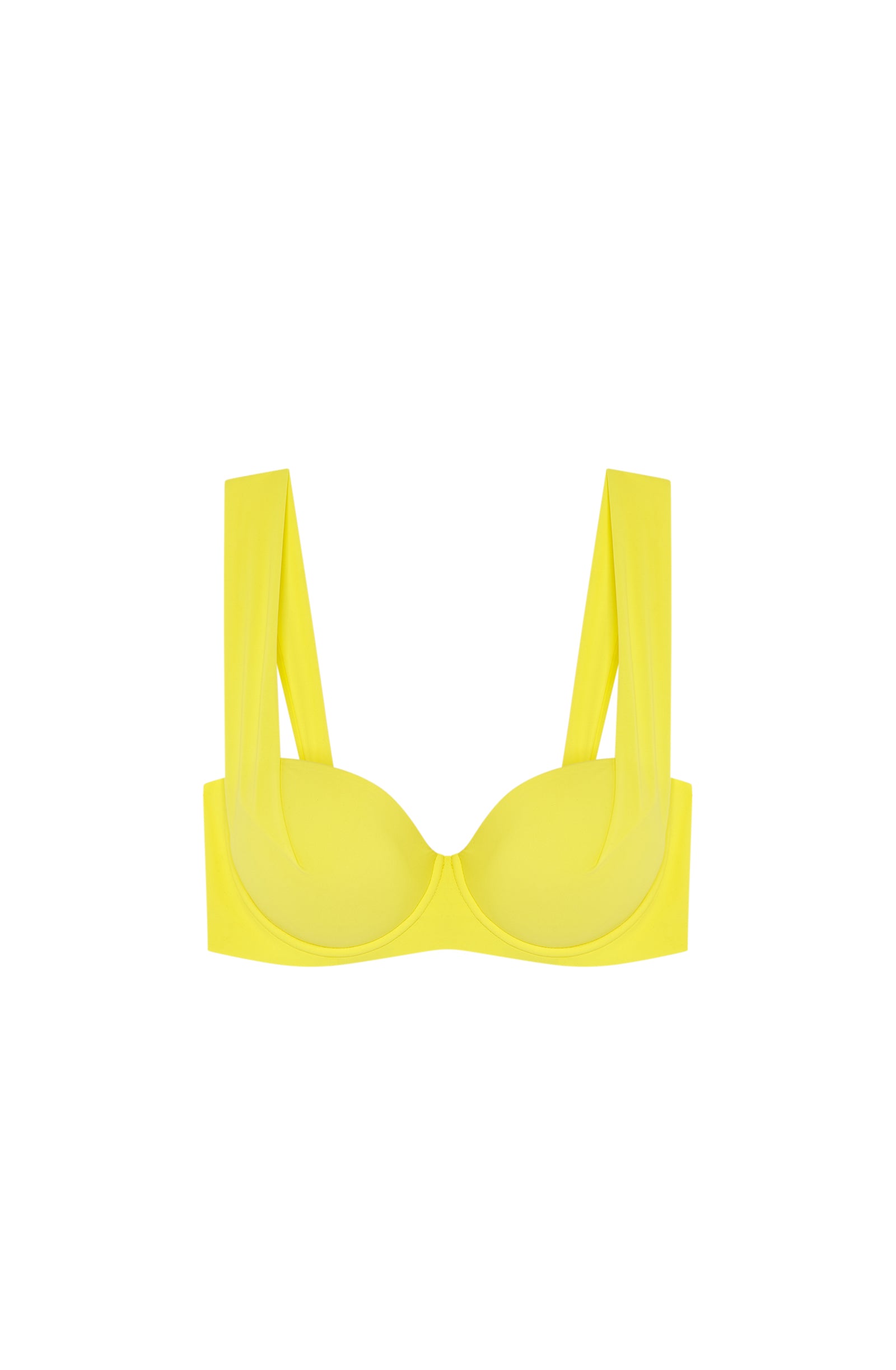 julya - Yellow half-cup bikini top