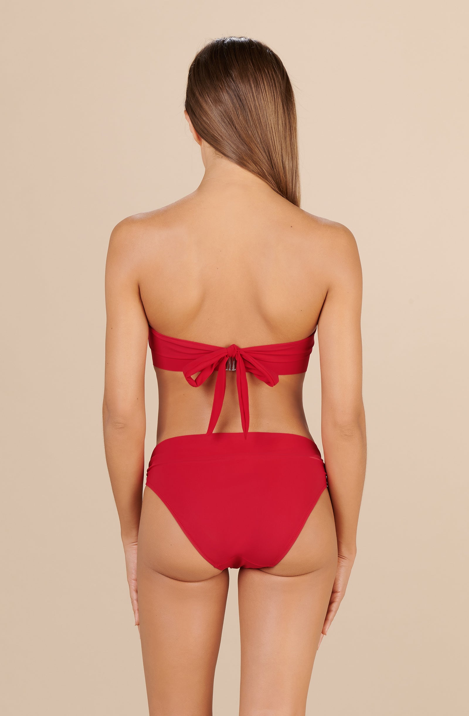 julya red half cup bikini top