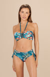 kamas - BLOSSOM print bandeau bikini top with lacing