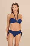 kamas Midnight blue bandeau bikini top with lacing