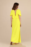 lyra - Long yellow slit side dress