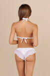 maelys - White ruffled triangle bikini top