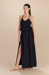 MAEVE - Long black dress with crossed straps at the back