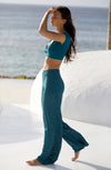 MALI - Loose Persian blue lace trousers