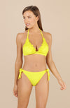 misi - Yellow embroidered bikini top