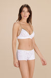 NYNI - White lace and Lurex triangle bra
