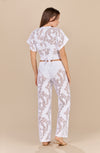 phybie - Loose white perforated trousers