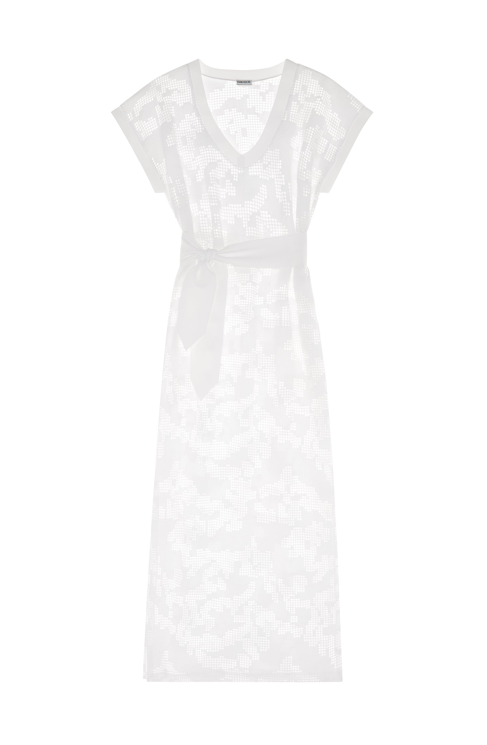 raina - Long white perforated dress