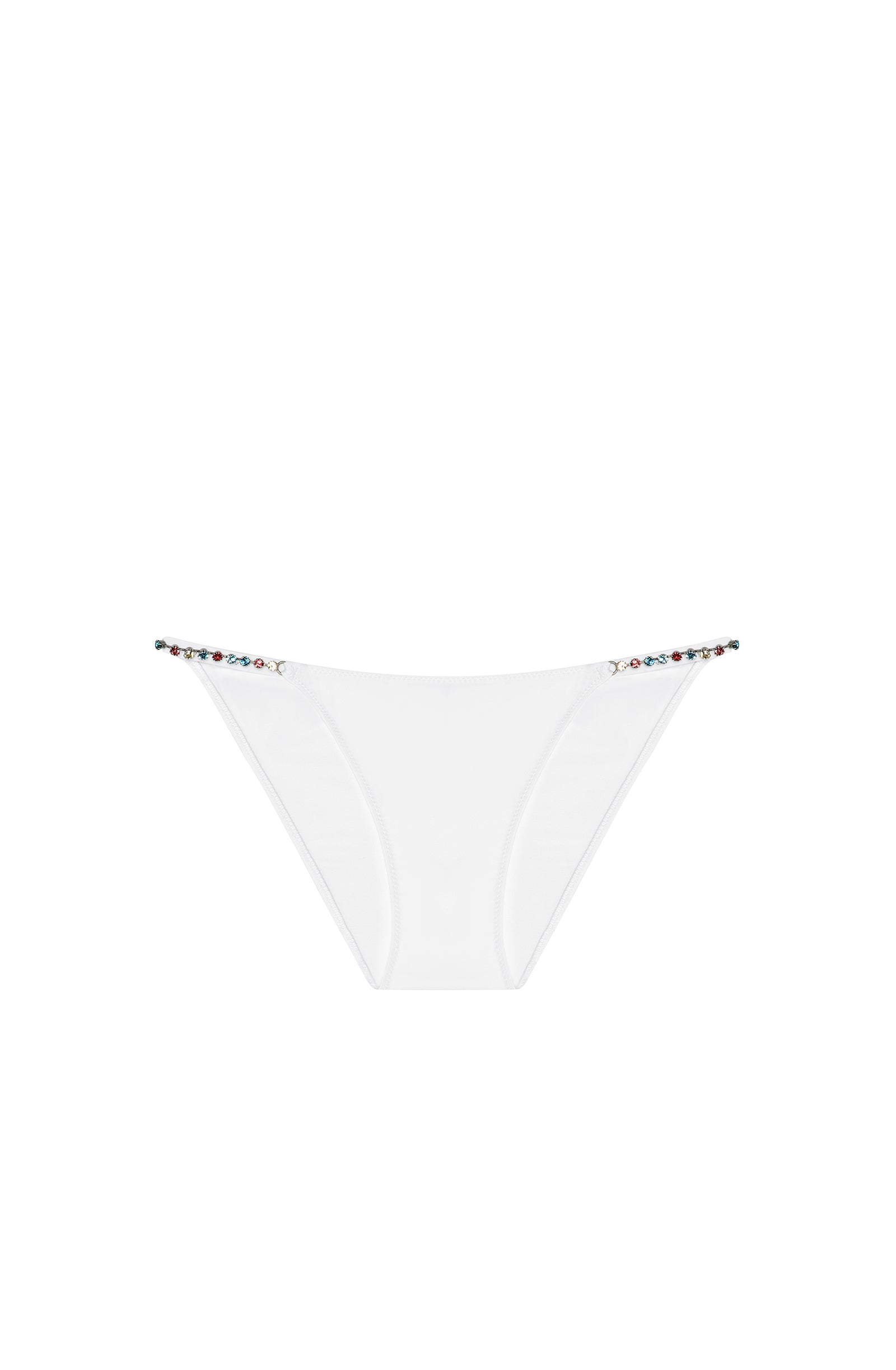 shiva - White jewel bikini bottoms