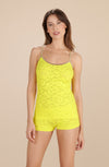 SPENCER - Yellow lace and Lurex top