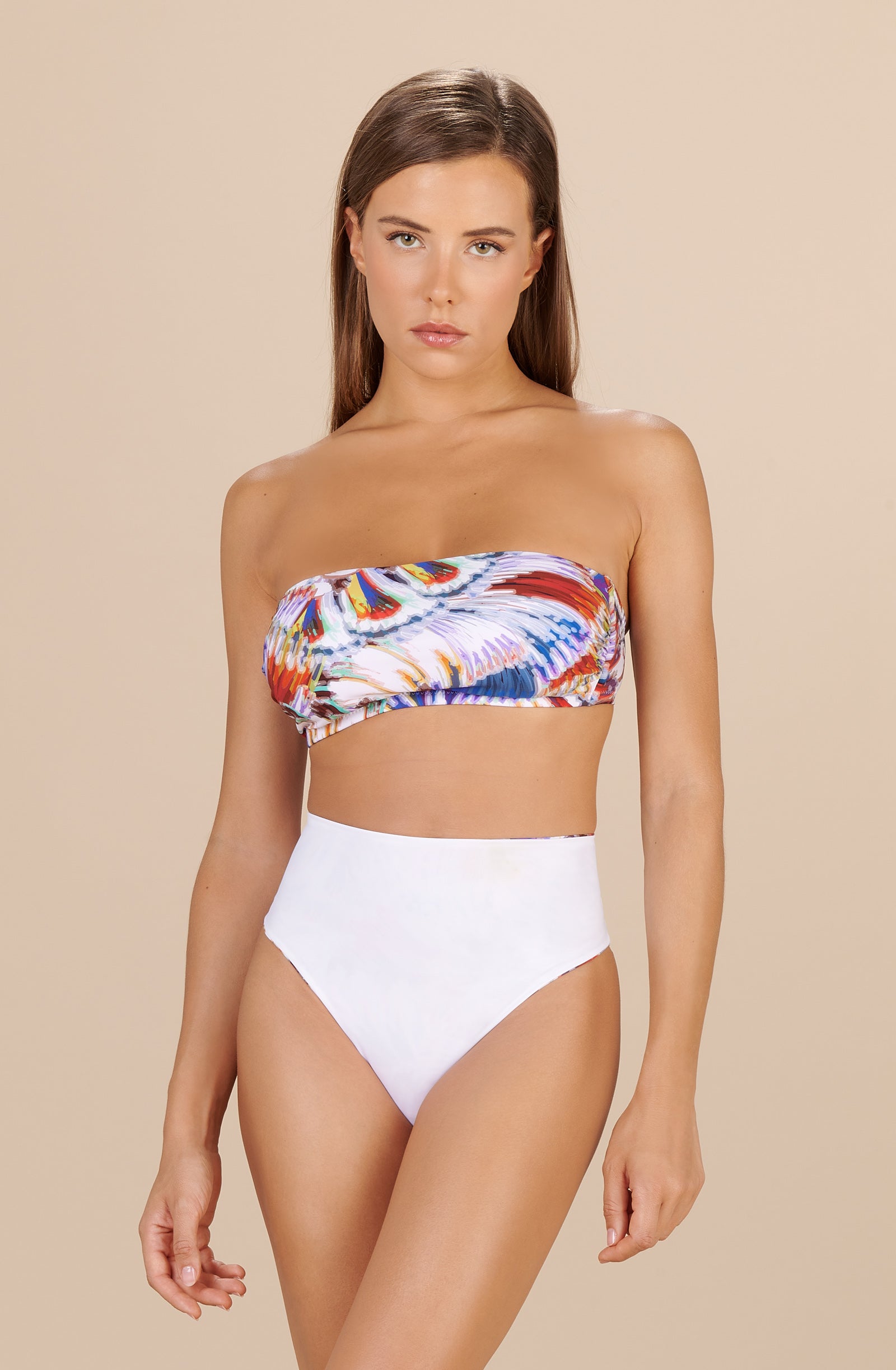 toby reversible high waisted lido print bikini bottoms