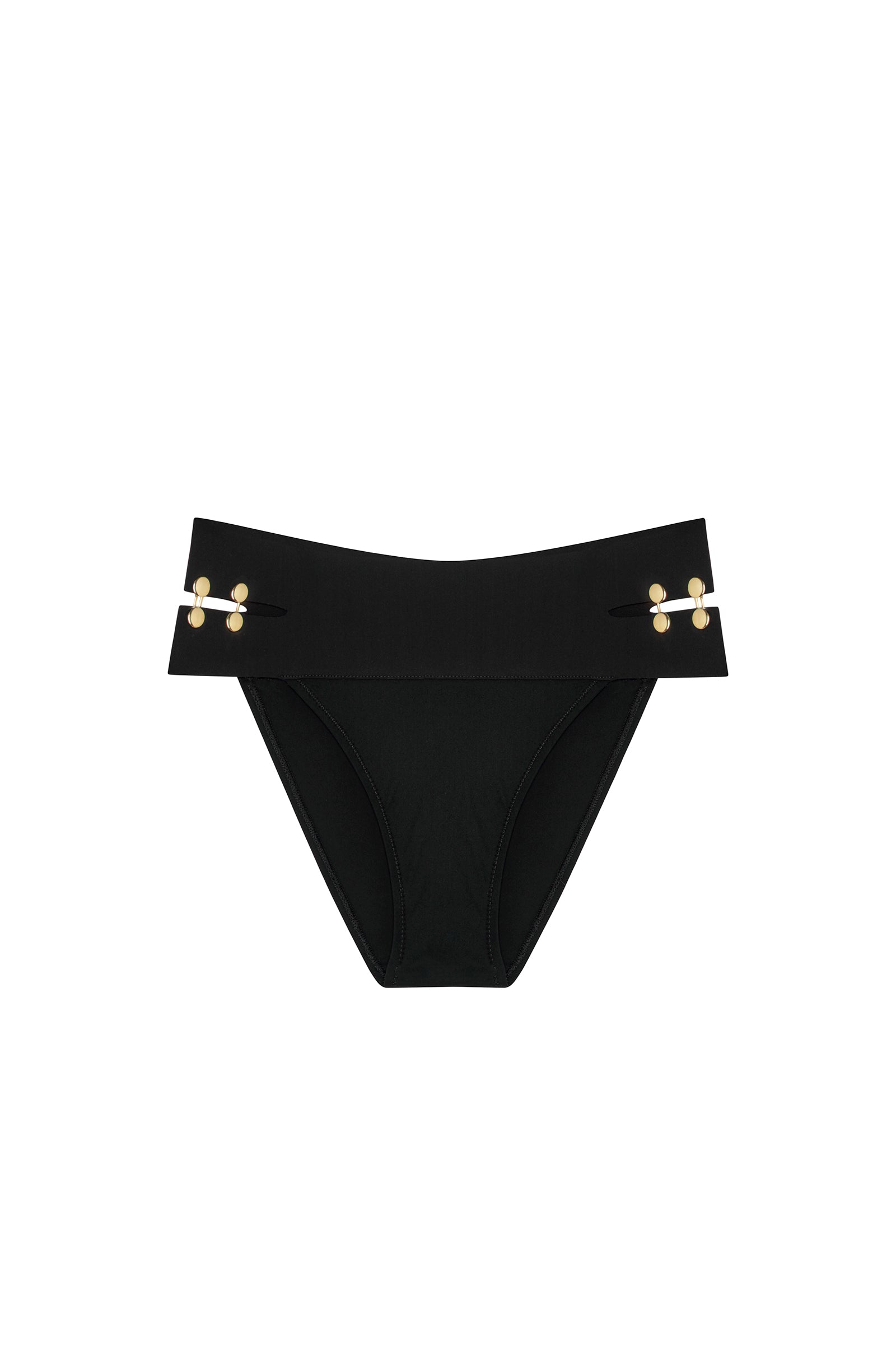 viny - Black openwork jewel bikini bottoms