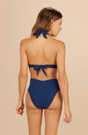 wina - Midnight blue v-shaped high-waisted bikini bottoms