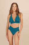 wina - Persian blue V-shaped high-waisted bikini bottoms