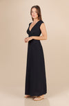 zaelie - Long black V-neckline dress