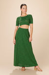 ajya Long-olive-green-lace-skirt
