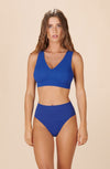 angie Ocean blue high-waisted bikini bottoms