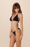 bee black triangle bikini top with jewels