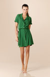 clemy Olive green terry shirt dress